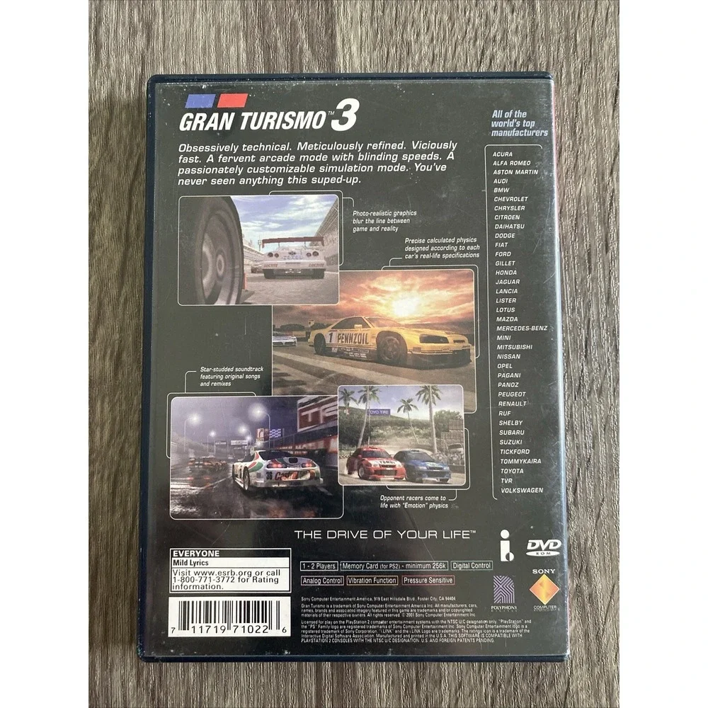 Gran Turismo 3: A-spec PlayStation‎ 2 PS2 Game Complete